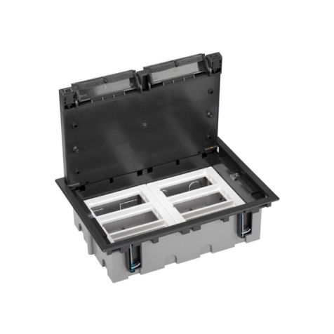K45 vloerdoos 12xK45 70mm diep - grafietgrijs