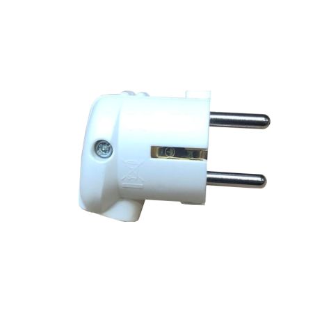 Fiche mâle équerre 2P +T 10/16A-250V Blanc IP20