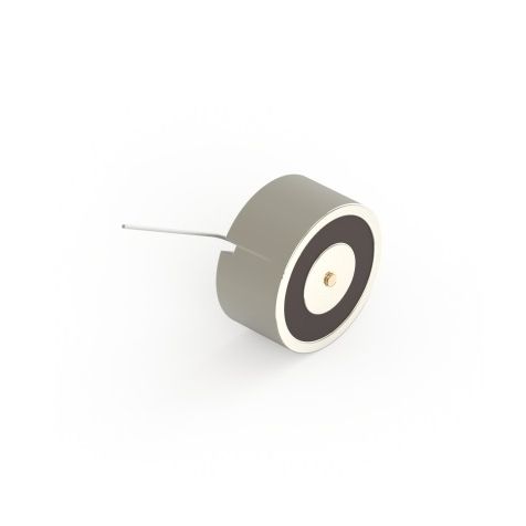 Serie DHI - Magnetische deurhouder 60kg Small (50x50x25mm) (24VDC) met tegenplaat diam:55x7mm inox