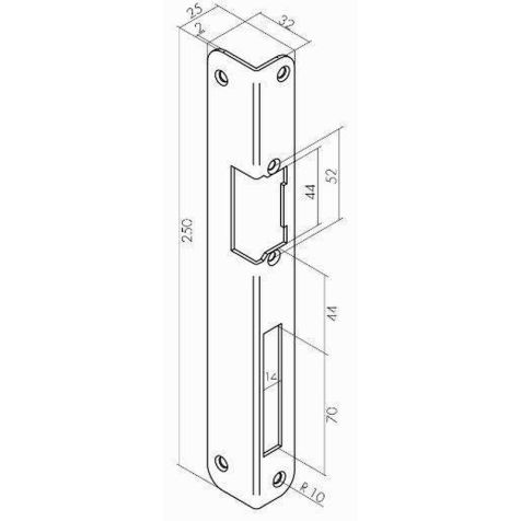 Plaque Avant(Face)Inox (L forme)