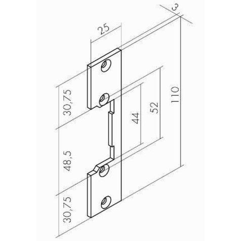 Voorplaat Inox Kort .62 