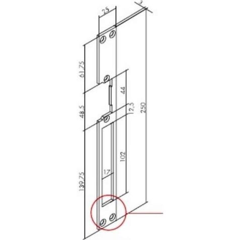 Voorplaat Inox Lang .64 