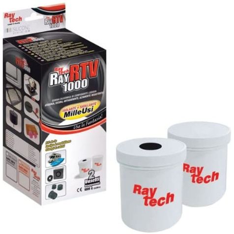 Ray-RTV 1000-R Caoutchouc en silicone bi-composant en pots de 1 kg, rose.