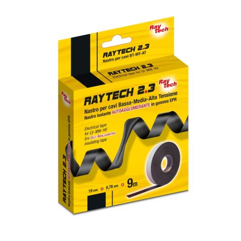 Raytech 2.3 zwarte ethyleenpropylenen (EPR) tape (B: 19mm; D: 0,76mm; L: 9m)