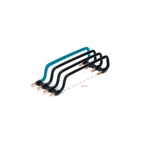 Rij connector, 4-polig, 16mm², 150mm, 3 x zwart + 1 x blauw (links)