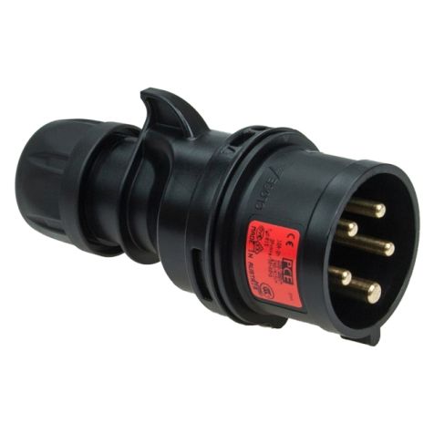 Fiche CEE mâle, noir, IP44, 16 A, 3 pôles, 230 V, 6h