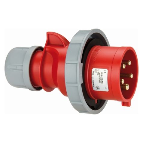 Fiche CEE mâle, IP67, 16 A, 4 pôles, 400 V, 6h, rouge