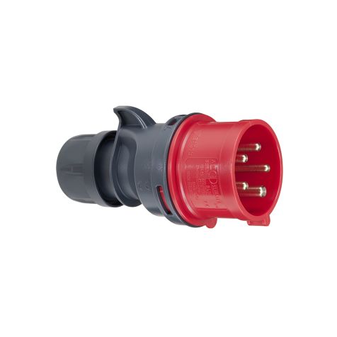 Fiche CEE mâle, IP44, 16 A, 5 pôles, 400 V, 6h, rouge