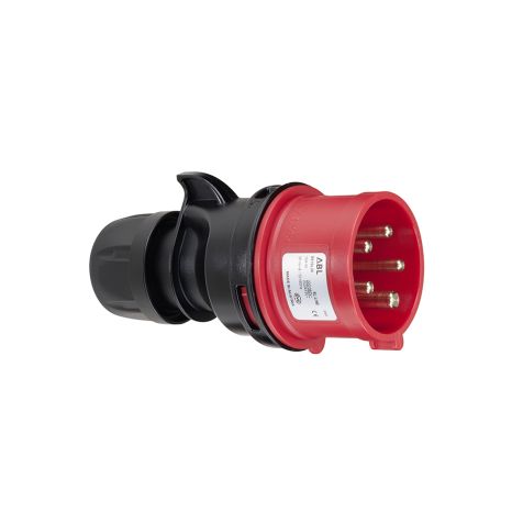 Fiche CEE mâle, IP44, 16 A, 5 pôles, 400 V, 6h, rouge, sans vis