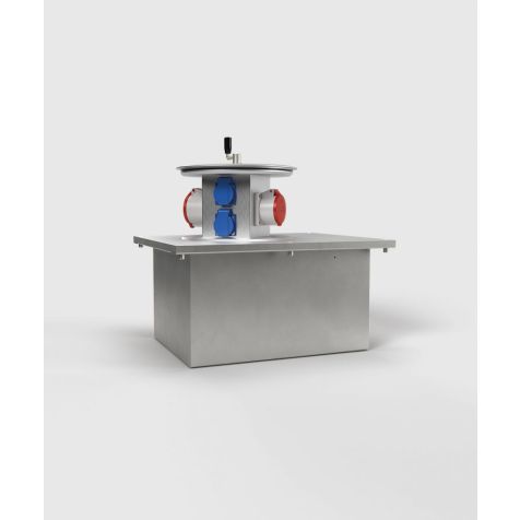 Ondergrondse verdeler SV501 - 8 modules (4x UTE + 1x CEE 5/16A 400V), 1x CEE 5/32A 400V