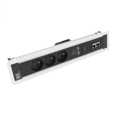 POWER FRAME 6 mod.(3x UTE + 1xUSB CHARGERA/A+2x CAT6 A+1xHDMI+1xUSB A/A) wit R9010