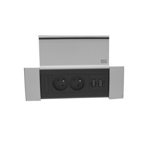 POWER FRAME COVER 3 modules (2x UTE + 1xHDMI + 1xUSB A/A) ALU geanodiseerd