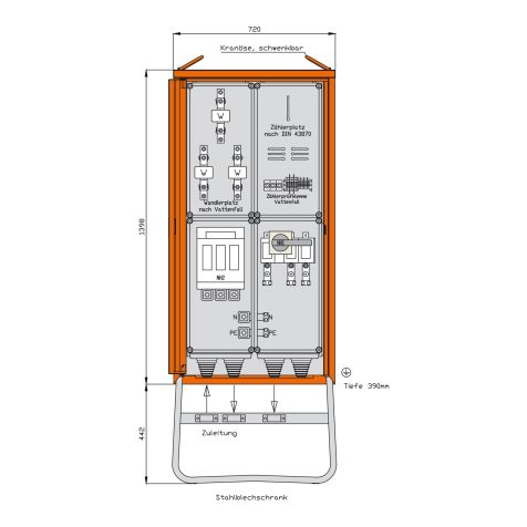 Anschlussschrank 173 kVA/1 Abgang