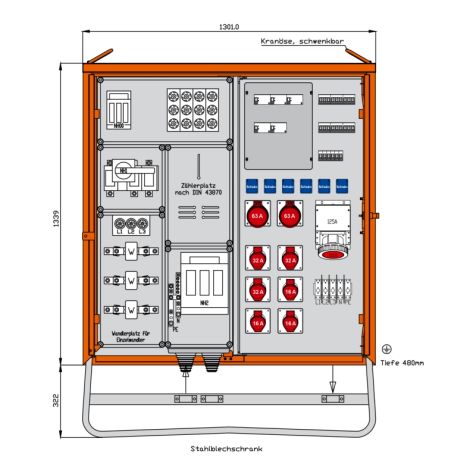 Verbindingsverdeler 173 kVA/1x125/1xKL.