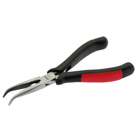 Elektronica-Punttang, gebogen kling, punt 2,5 x 1,5mm, 150mm