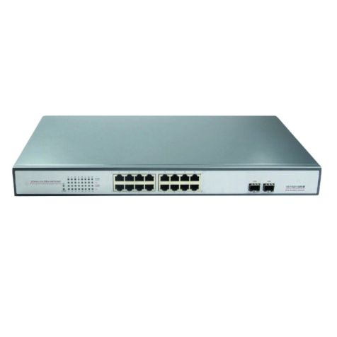 PoE schakelaar 16+2 poorten full gigabit