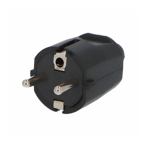 Stekker PVC 2Pol +A Zwart met Barcode
