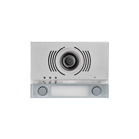 Alpha Module Front. Audio/vidéo 2Boutons pression gris
