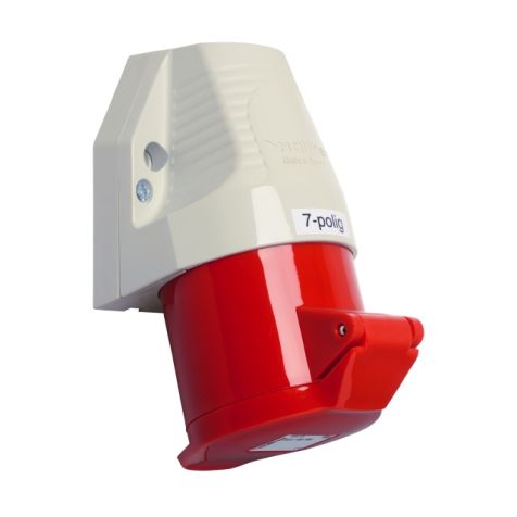 Wandsteckdose 32A 7P 400V 6h IP44