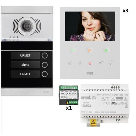 Kit vidéo 3 appartements préprogrammé