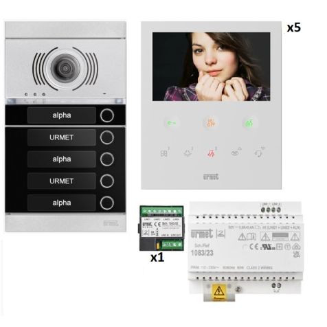 Kit vidéo 5 appartements préprogrammé