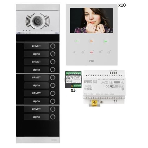 Kit vidéo 10 appartements préprogrammé
