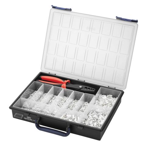 Assortiment d'embouts non isolé avec pince