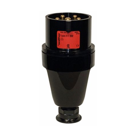 Stekker zwart 32A 5P 400V 6h IP44
