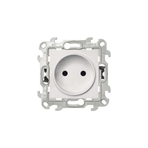 S24 Prise bipolaire sans terre 16A 250V, couleur:  blanc