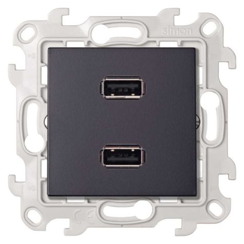 S24 Prise double USB, couleur: graphite