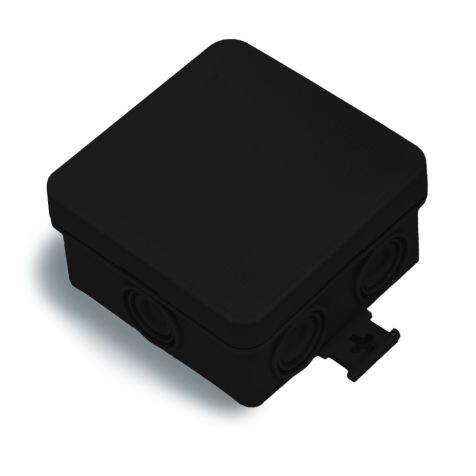 MiniBox Aftakdoos 75x75x39mm zwart IP55