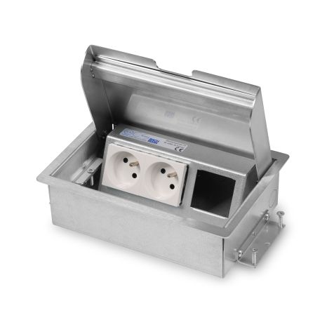 SERVICEBOX 3.0®  - RVS deksel - 2x UTE + 1x leeg (uitsparing 45x45mm)