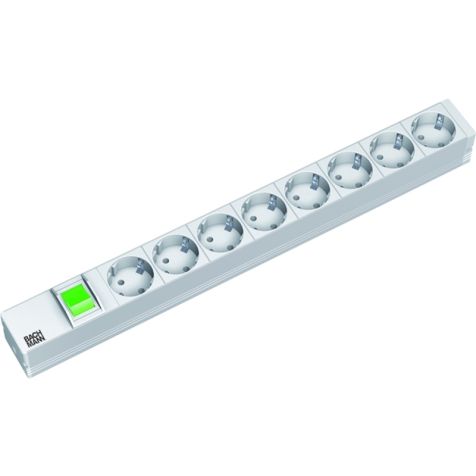 19 1U 8x Schuko 1x Interrupteur 438,5 mm