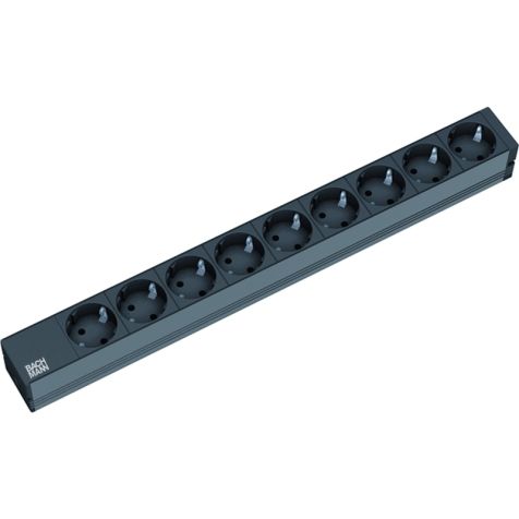 19 1U 9x Schuko noir 2m