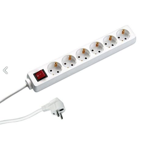 SELLY 6x Schuko blanc 1x interrupteur