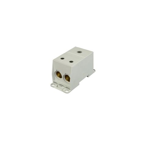 Verdeelblok, 1-polig, 400A, 12 connecties, grijs