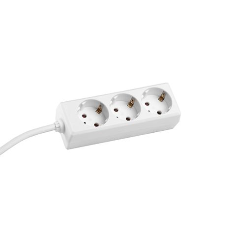 SELLY 3x Stopcontacten met kabel 3m wit (SHUKO)