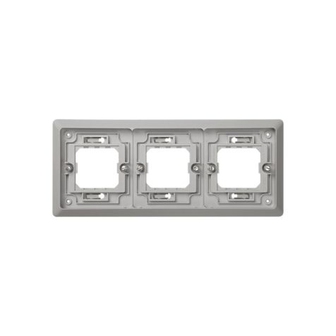 Inbouwafdekplaat 3 mod.hot IP55 Grijs