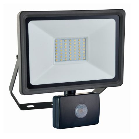 Optiline 50W LED-wandspot met bewegingsmelder, 4500lm, 1m H05RNF 3G1 zonder stekker, IP44