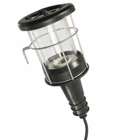 Rubberen looplamp van 100W, met ca. 5m aansluitkabel, 230V, H05VV-F2x1,0