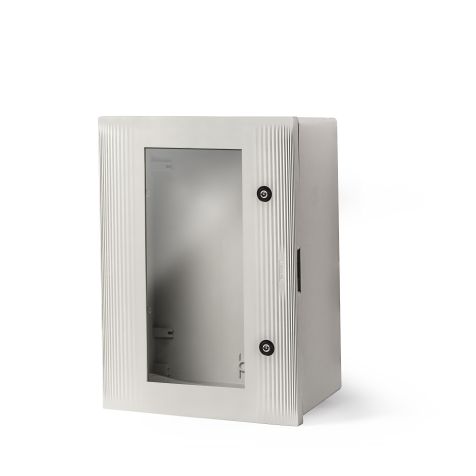 IP66 armoire murale en polyester L avec porte transparente (600 x 430 x 250mm)