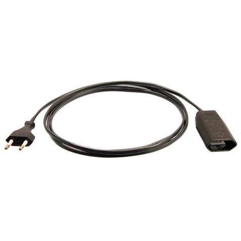 Rallonge Euro 2m H03VVH2-F 2x0,75,noir