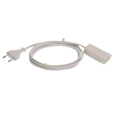 Rallonge Euro 3m H03VVH2-F 2x0,75,blanc