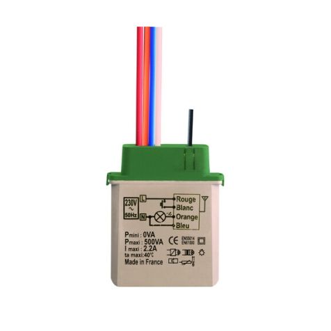 MTV500ERP - Draadloze dimmer met nuldraad en timer 500W (inbouw)