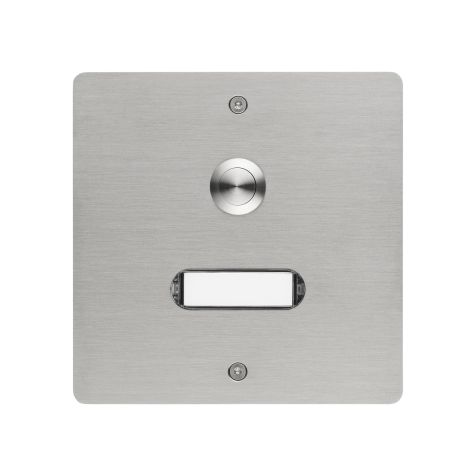 Bellenbord geborstelde inox V2A 1 drukknop inbouw 130x130x45mm