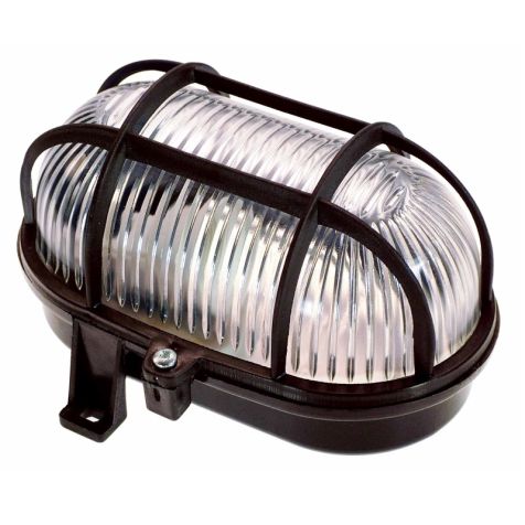 Ovaal armatuur E27 van 60W, materiaal: PVC, 230V, 500 gram, zwart, IP44