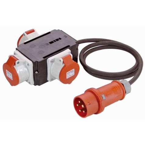 MIXO 1.5 meter kabel, 1 x CEE 5P 3 x 32A, + 3 x CEE 5P 32A, H07RNF 5G4