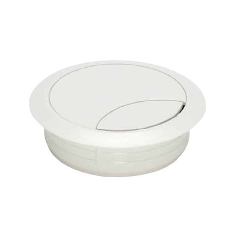 Passe câble rond 60mm, plastique, blanc