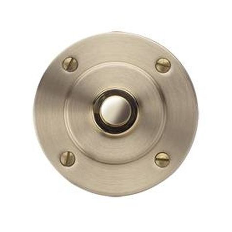 TORK 2060 Ronde opbouw drukknop uit geborsteld messing, max. 12V AC/DC (1,5A)
