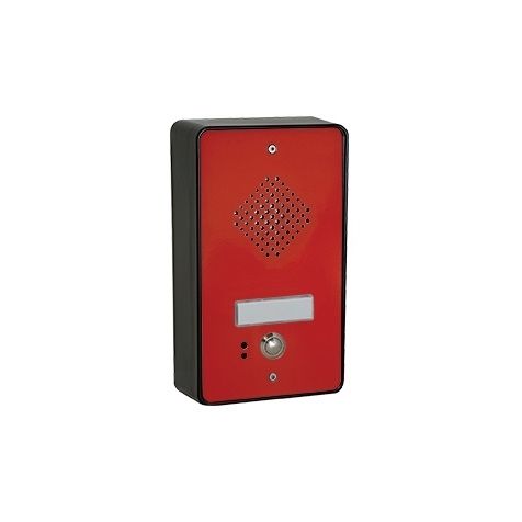 Platine avec 1 bouton d'appel face avant rouge pour raccorde